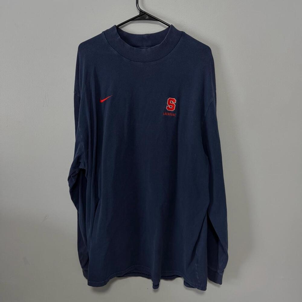 Nike Syracuse Orange Lacrosse Men's Navy Blue Long Sleeve Shirt size XXL